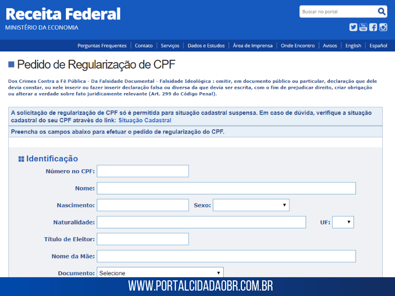 Fm Imperial De Pedro Ii Como Regularizar O Cpf Na Receita Federal 2231